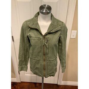 Madewell Green Zip-Up Utility Jacket With Cargo Pockets, Size S